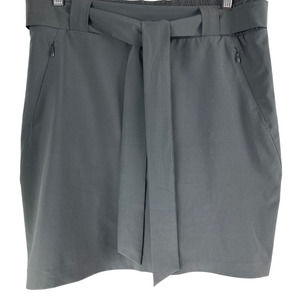 Antigua Golf Skort Size M Stretch Belted Athletic Skirt Charcoal Zip Pockets